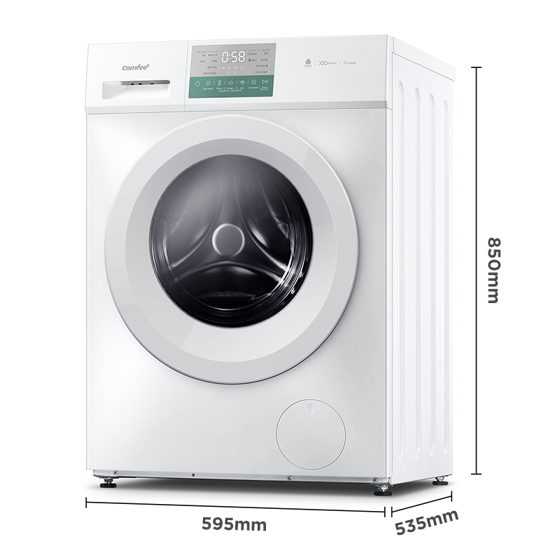 Lave-linge hublot Comfee' CFP03EW90W-HR 9 kg blanc, pose libre, vue 8
