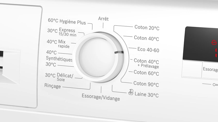 Lave-linge hublot Bosch WGE02407FR blanc de 7 kg à chargement frontal, vue 3
