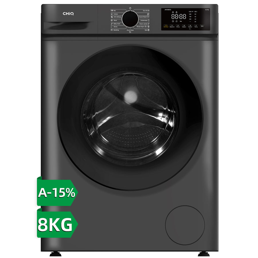 Lave-linge hublot CHiQ JW85883G 8 kg gris foncé