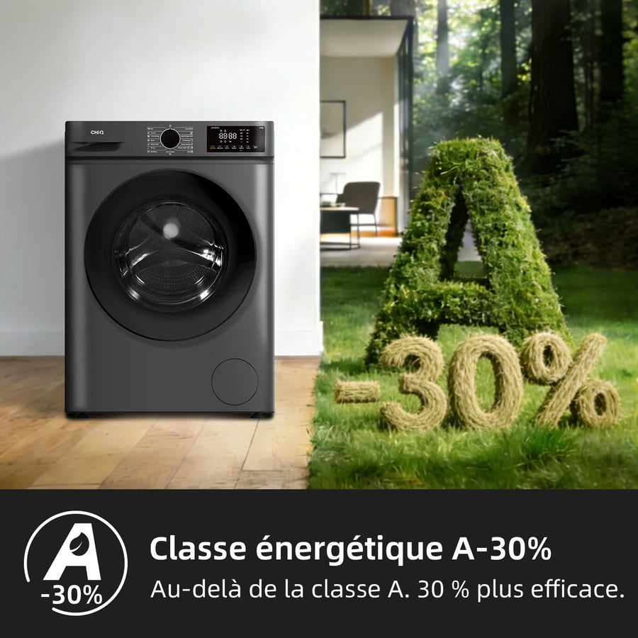 Lave-linge hublot CHiQ JW105883G 10 kg gris foncé, vue 6