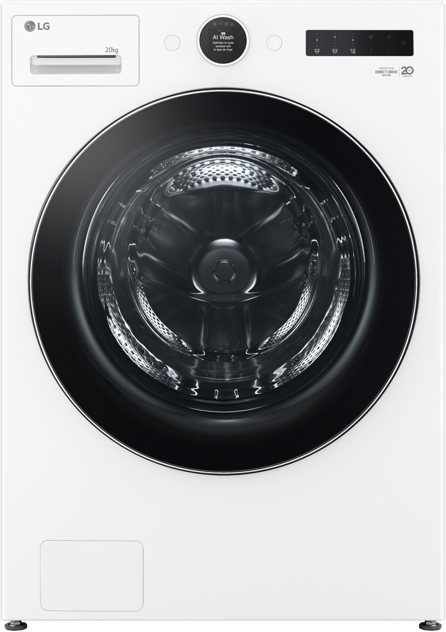 Lave-linge hublot LG F20F12WST 20 kg, blanc et noir