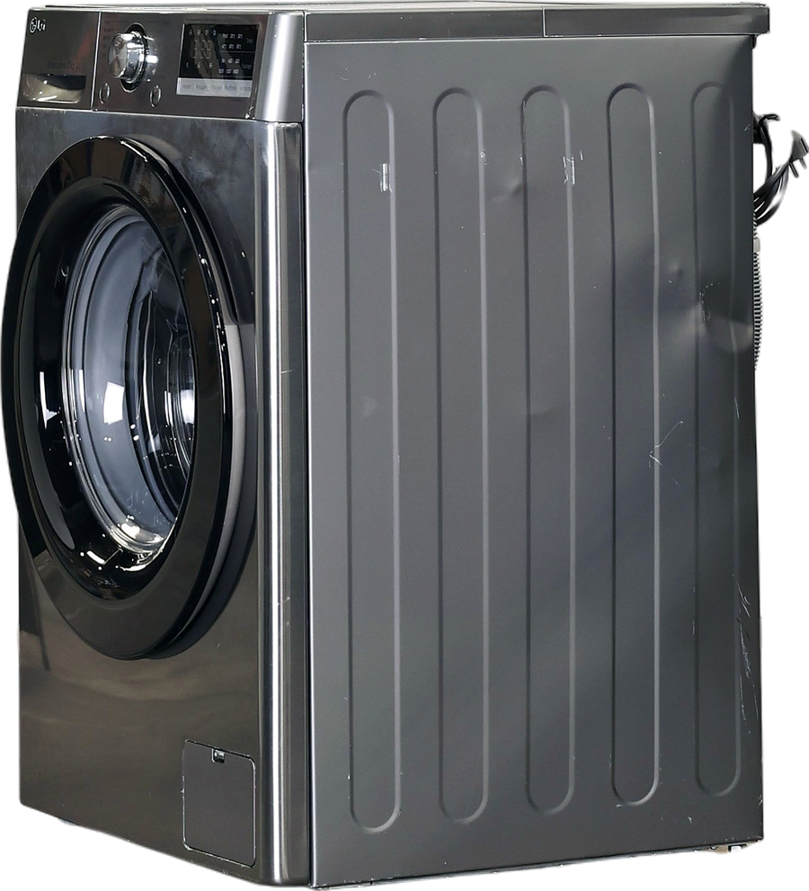 Lave-linge hublot argent LG F84N15STS 8 kg vu de face, vue 3