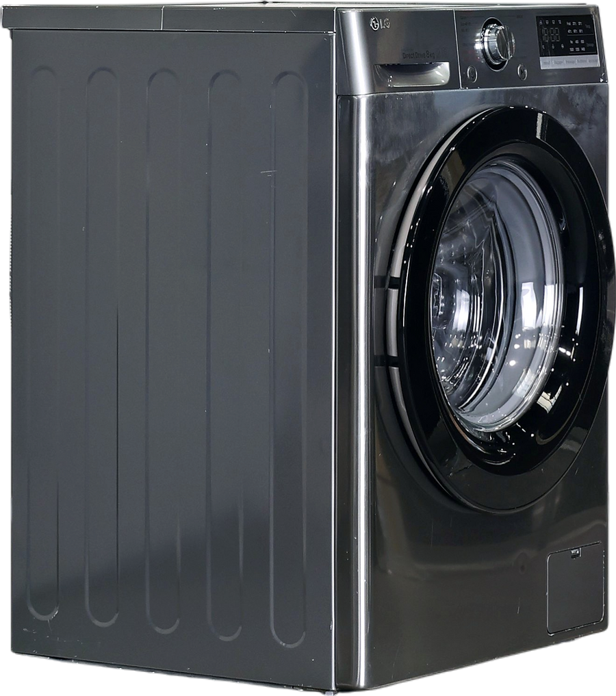 Lave-linge hublot argent LG F84N15STS 8 kg vu de face, vue 2