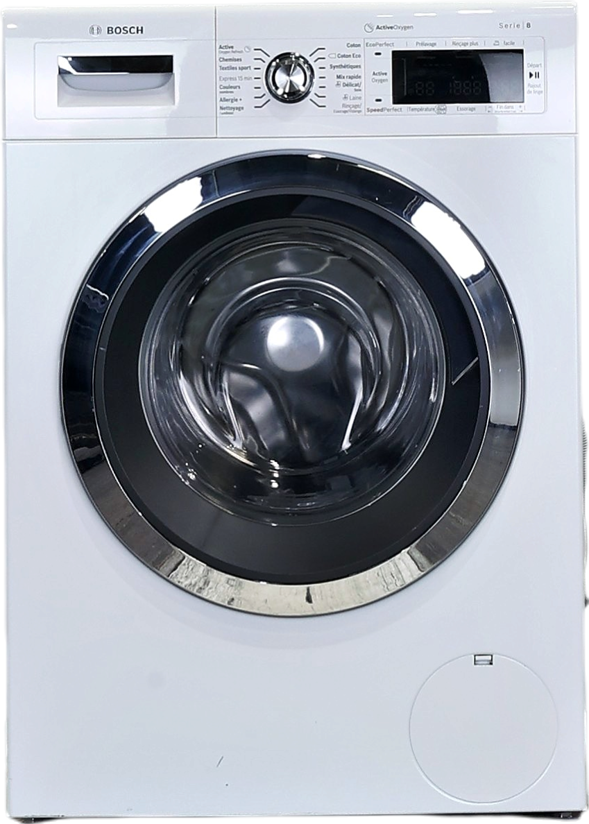 Lave-linge hublot blanc Bosch WAW28750FF 9 kg vu de face