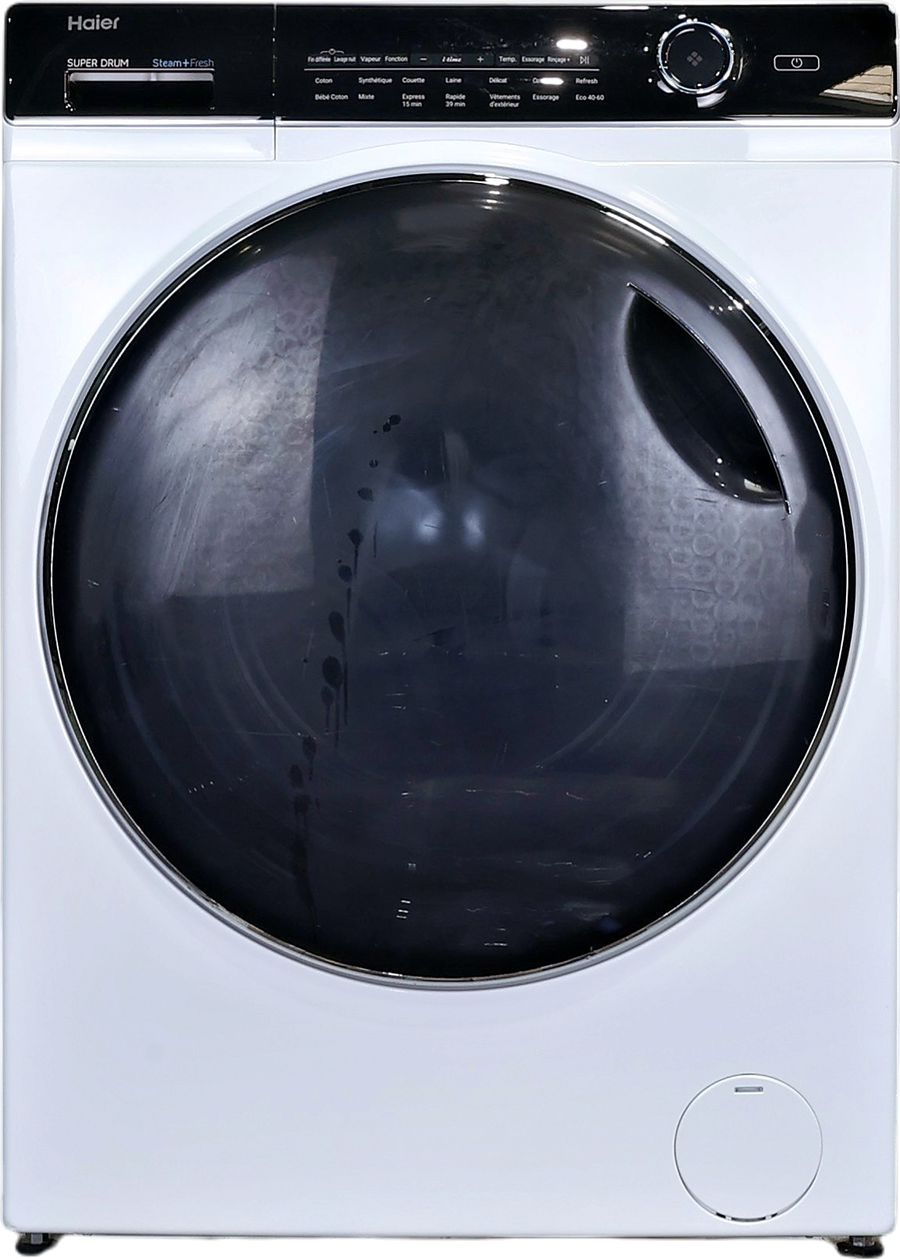 Lave-linge hublot Haier HW150-BP14986E 15 kg, châssis blanc