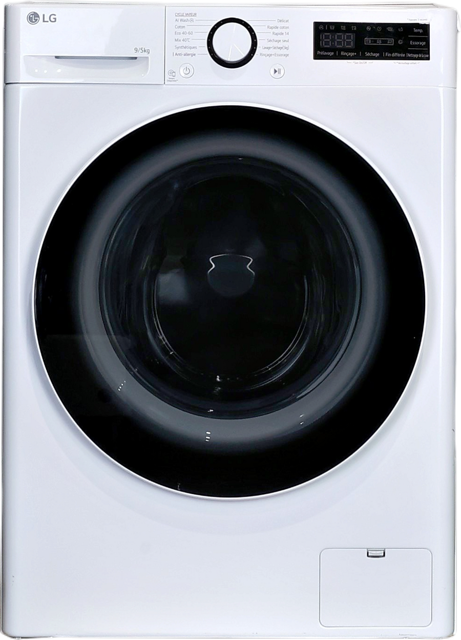 Lave-linge séchant blanc LG F952SR50WRS 9 kg, faible profondeur