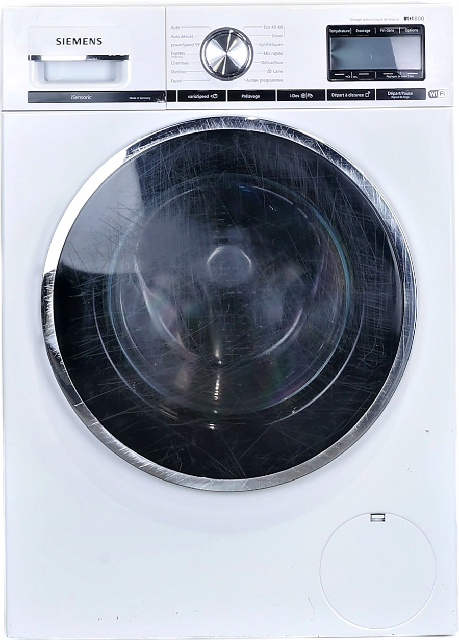 Lave-linge hublot blanc Siemens WM14VEH0FR 9 kg vu de face