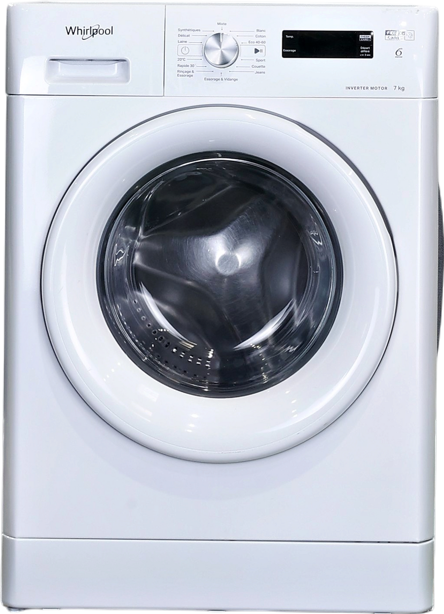 Lave-linge hublot blanc Whirlpool FFS7458WFR 7 kg