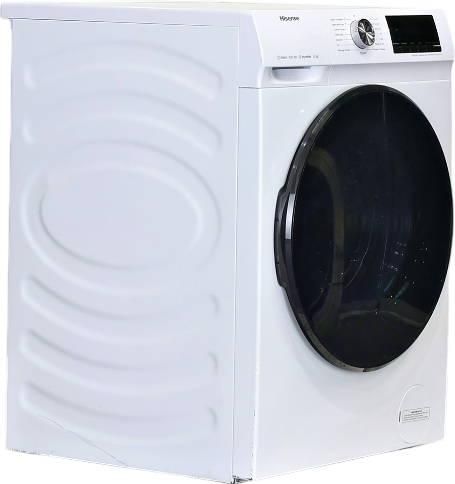 Lave-linge hublot blanc Hisense W1214QA 12 kg vu de face, vue 2