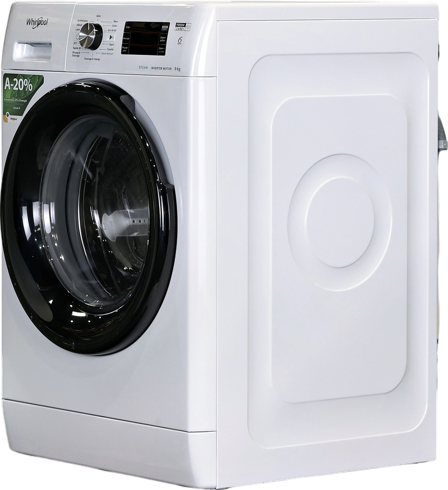 Lave-linge hublot blanc Whirlpool FFBB9489BVFR 9 kg, vue 3