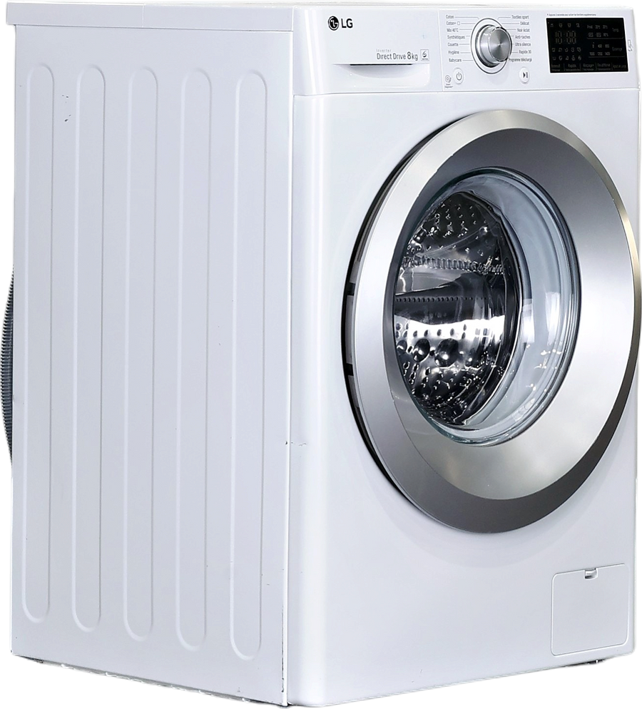 Lave-linge hublot blanc LG F84J54WH 8 kg vu de face, vue 2
