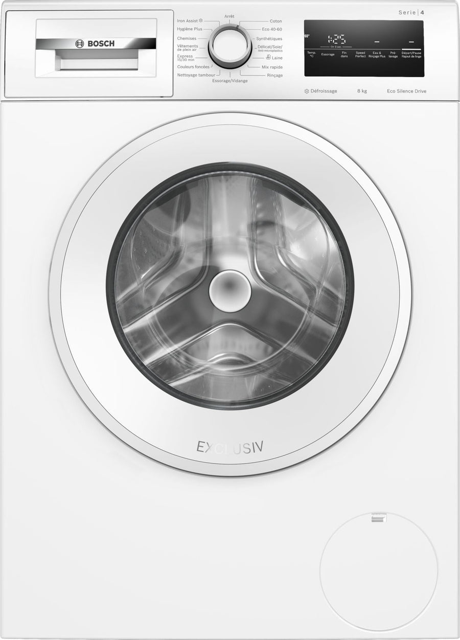 Lave-linge hublot blanc Bosch WAN2827AFR 8 kg vu de face