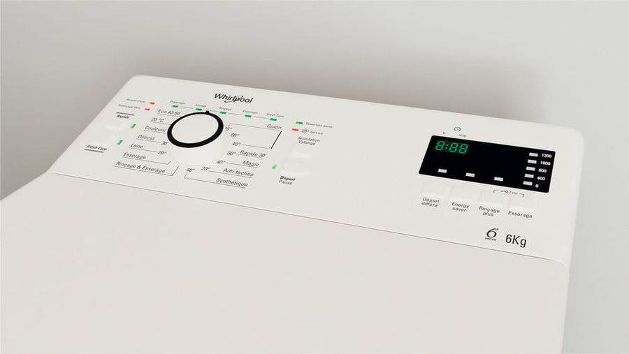 Lave-linge top reconditionné Whirlpool TDLR6248FR/N blanc, 6 kg, largeur 40 cm, vue 3