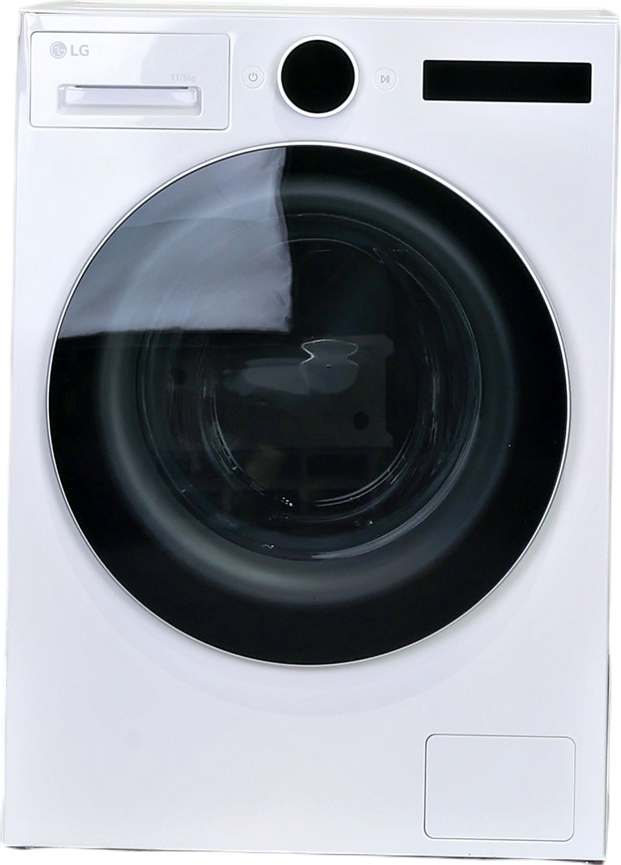 Lave-linge séchant blanc LG F164X71WSTA 11 kg vu de face