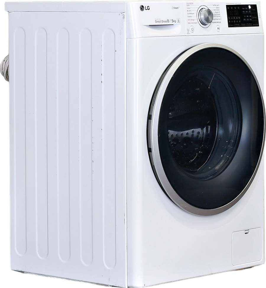 Lave-linge séchant blanc LG F854J61WRS 8 kg vu de face, vue 2