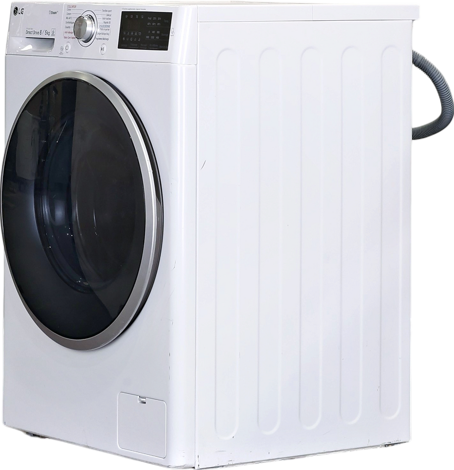 Lave-linge séchant blanc LG F854J61WRS 8 kg vu de face, vue 3
