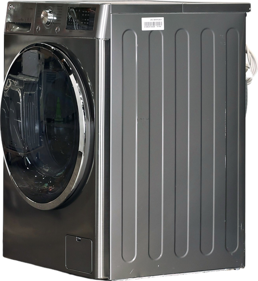 Lave-linge hublot argent LG F94J82STS 9 kg vu de face, vue 3