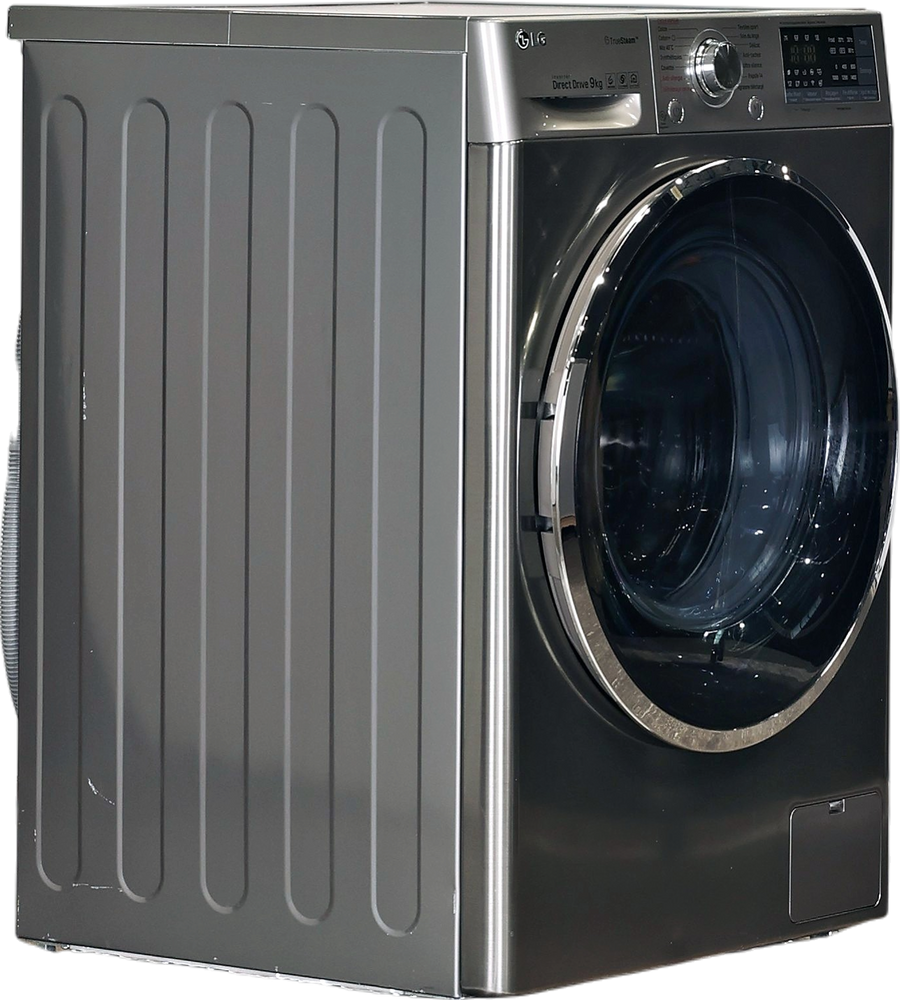 Lave-linge hublot argent LG F94J82STS 9 kg vu de face, vue 2