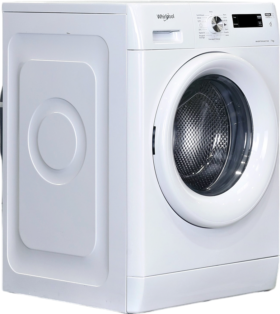 Lave-linge hublot blanc Whirlpool FFS7458WFR 7 kg, vue 2