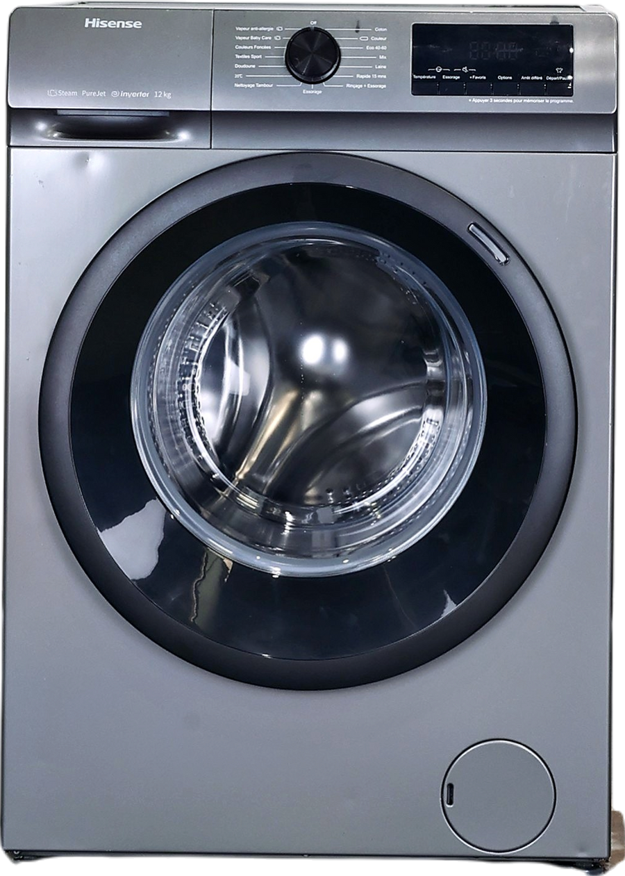 Lave-linge hublot gris Titanium Hisense WFQE1214EVJMT 12 kg