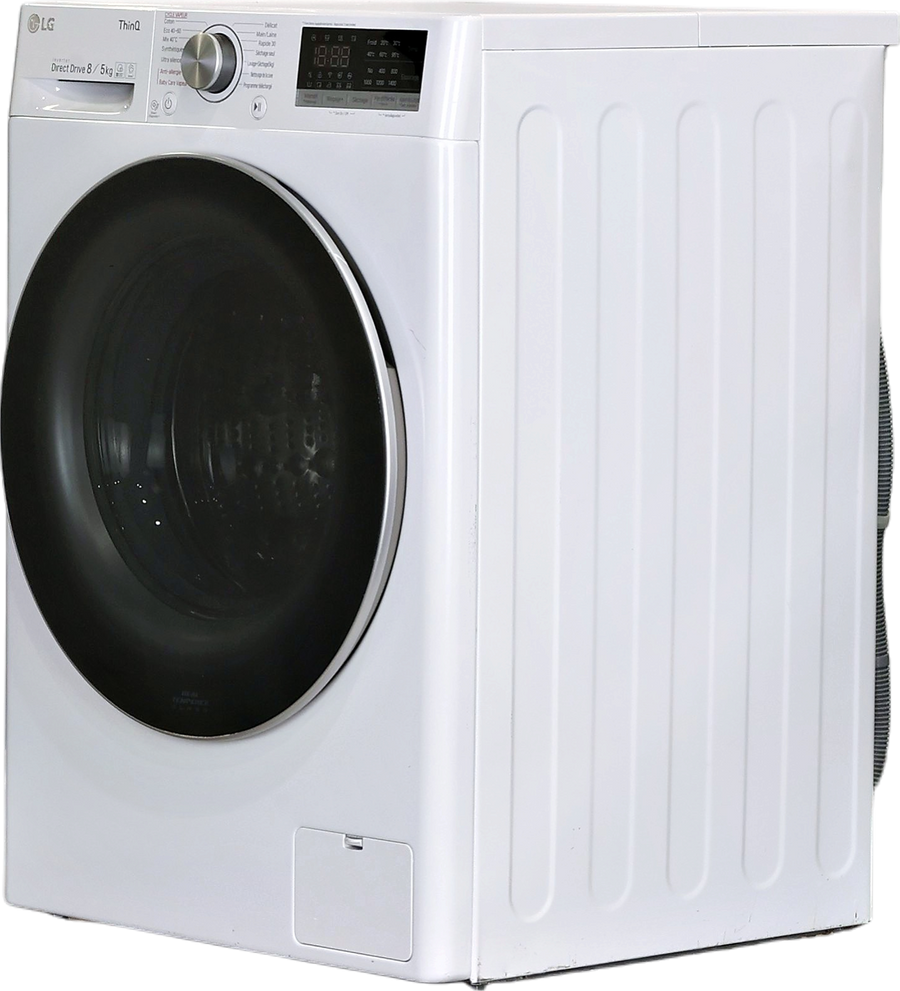 Lave-linge séchant blanc LG F854N41WRS 8 kg vu de face, vue 3