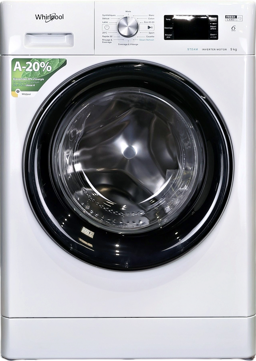 Lave-linge hublot blanc Whirlpool FFBB9489BVFR 9 kg