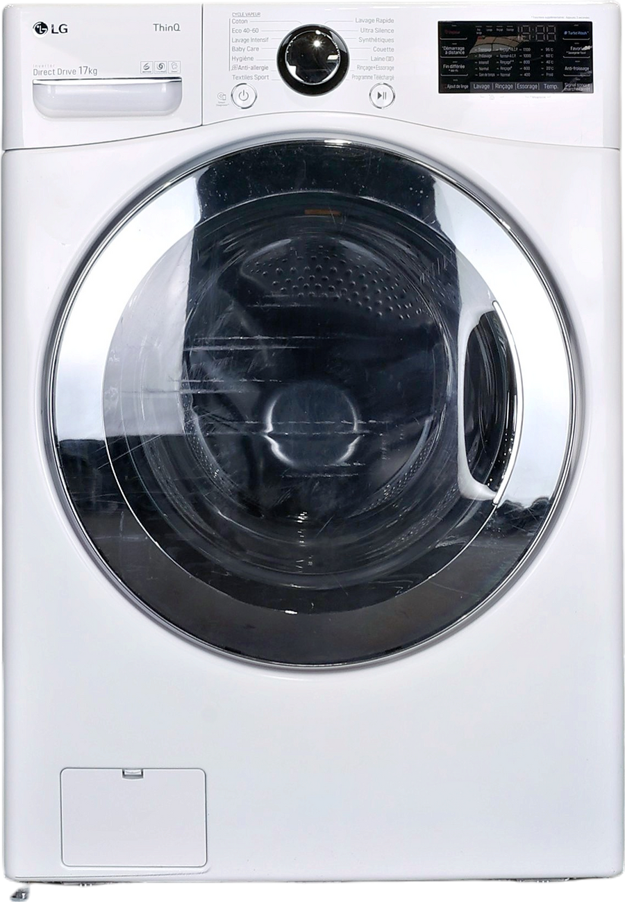 Lave-linge hublot blanc LG F71P12WHS 17 kg vu de face