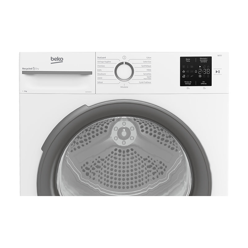 Sèche-linge pompe à chaleur Beko D3H19302W 9 kg à hublot, vue 3