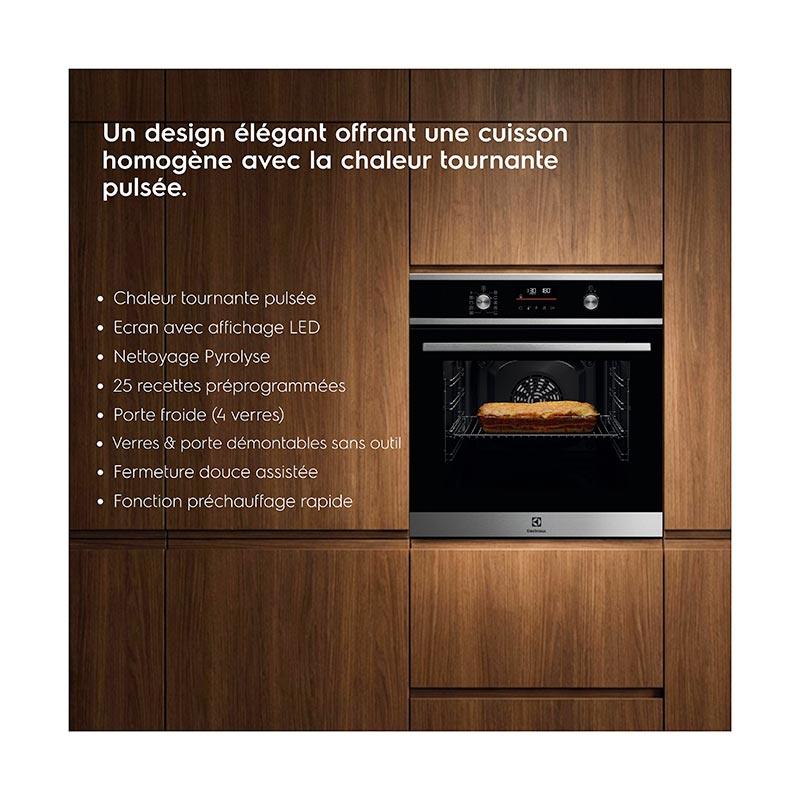 Four encastrable pyrolyse Electrolux EOF6P66BX 65 L noir, vue 2