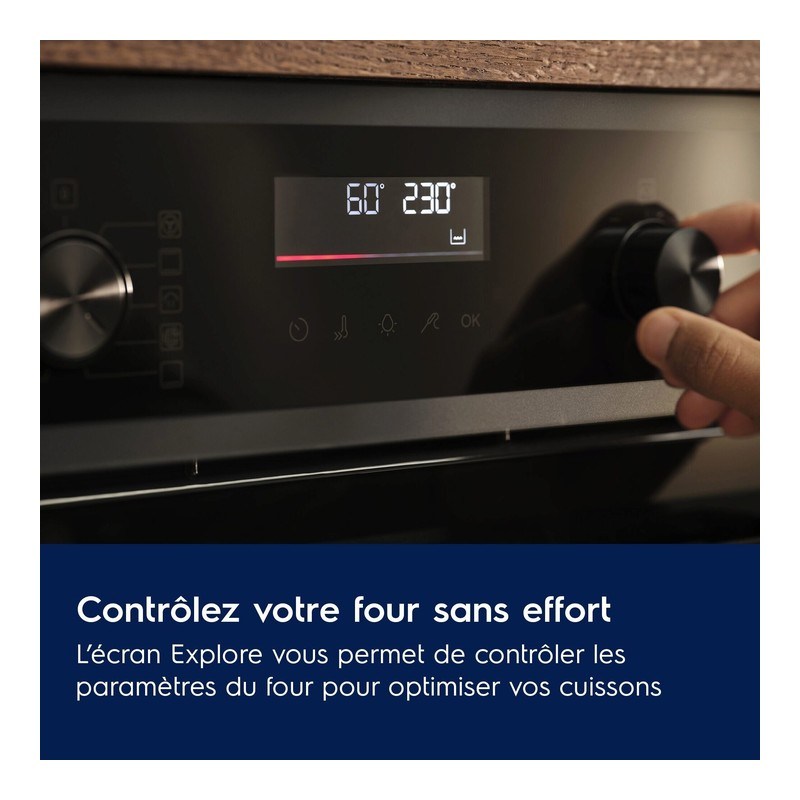 Four encastrable pyrolyse Electrolux EOF4P56H 72 L noir avec rails télescopiques, vue 3