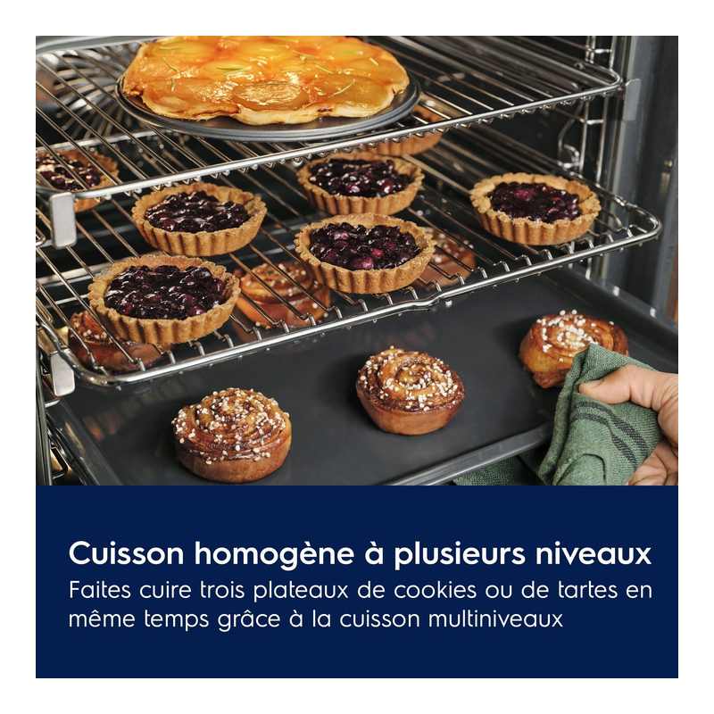 Four encastrable pyrolyse Electrolux EOF4P56H 72 L noir avec rails télescopiques, vue 4