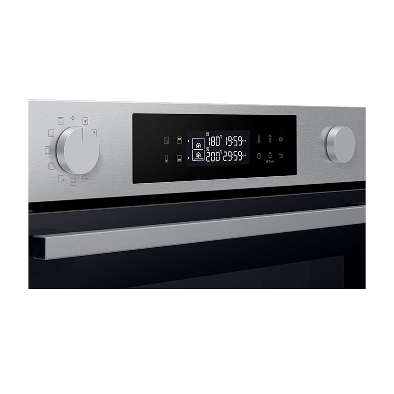 Four encastrable pyrolyse Samsung NV7B44304AS 76 L double cavité inox, vue 4