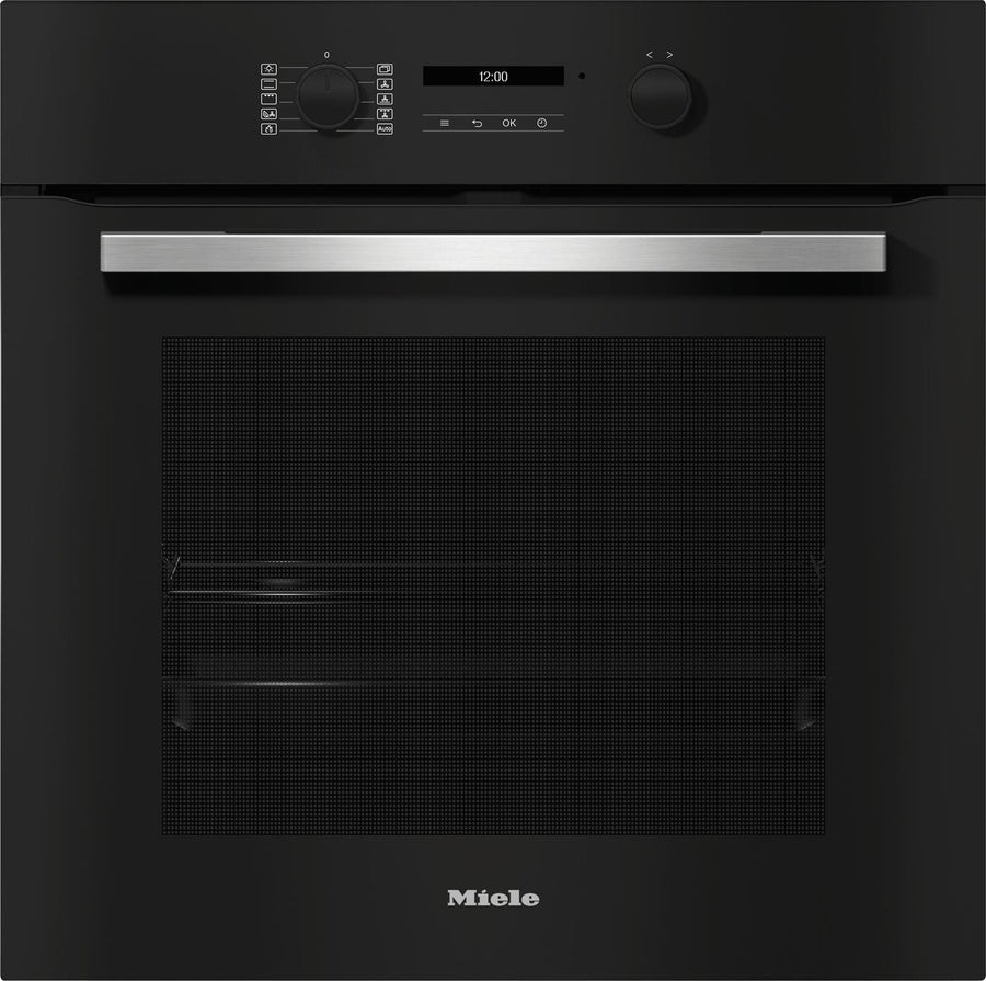 Four encastrable pyrolyse Miele H2767BP noir obsidien à poignée inox