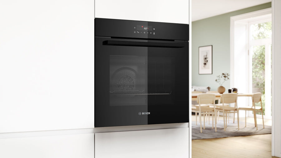 Four encastrable pyrolyse Bosch HBA572BB4 noir à poignée inox, 60 cm, vue 4
