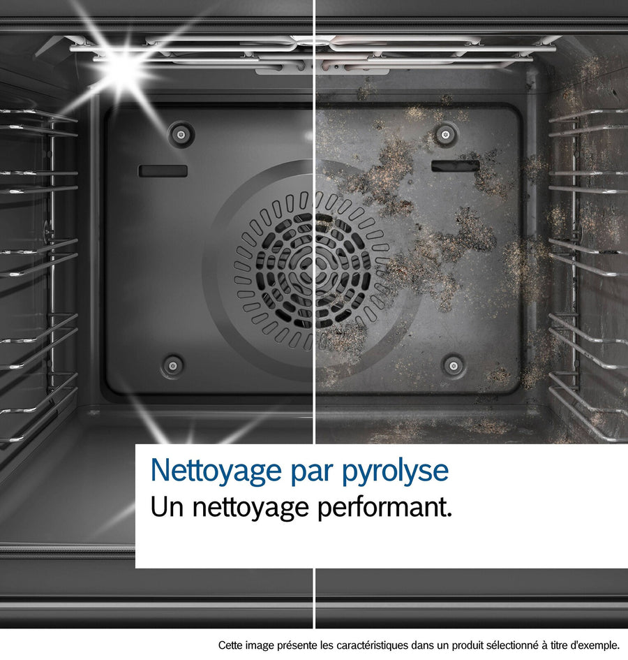 Four encastrable pyrolyse Bosch HBA572BB4 noir à poignée inox, 60 cm, vue 5