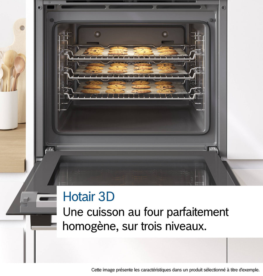 Four encastrable Bosch HRG572ES3 noir inox avec écran tactile LED, vue 3