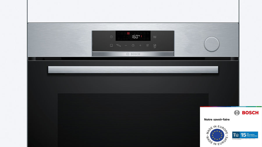 Four encastrable Bosch HRG572ES3 noir inox avec écran tactile LED, vue 2