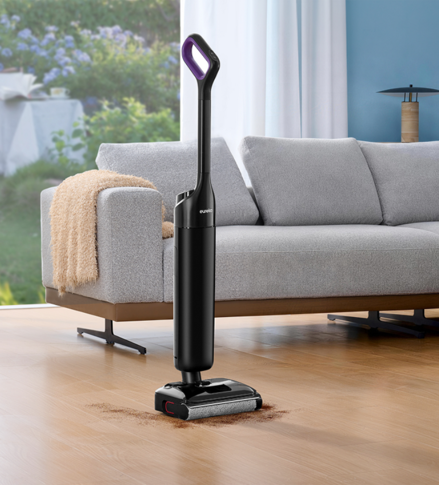 Aspirateur laveur sans fil Eureka FloorShine 470 incliné à 180 degrés, vue 5