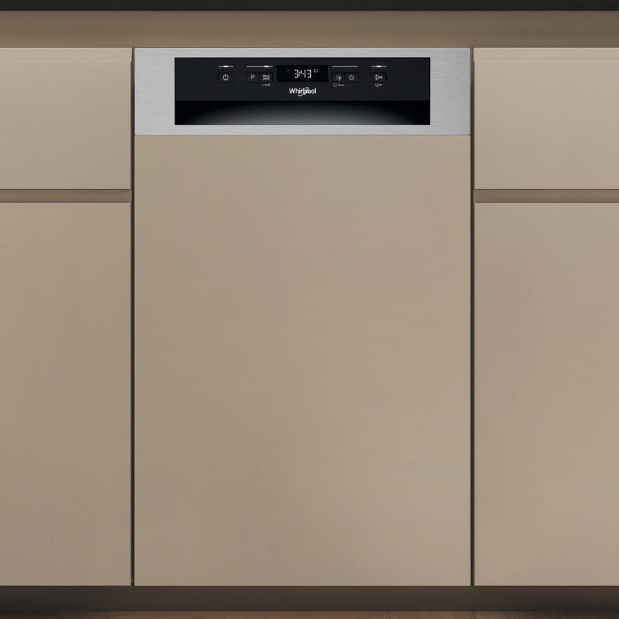 Lave-vaisselle semi-intégrable Whirlpool WH6PC11BS7A0 inox 45 cm, 11 couverts