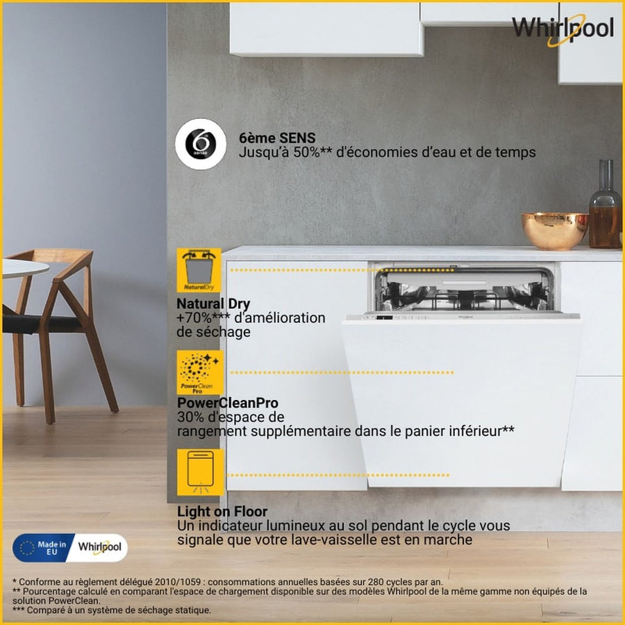 Lave-vaisselle tout intégrable Whirlpool WKCIO3T133PFE 14 couverts, 60 cm, vue 7