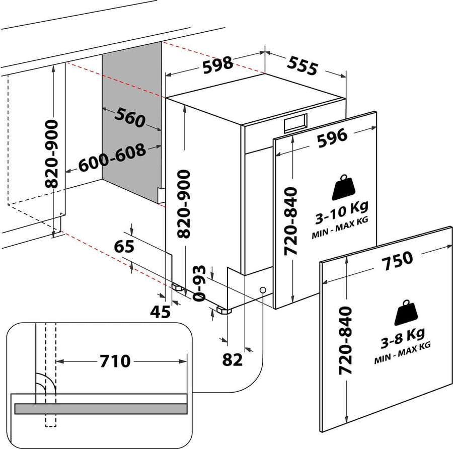 Lave-vaisselle tout intégrable Whirlpool WH7IA115B2M3TUS0 15 couverts, 60 cm, vue 12