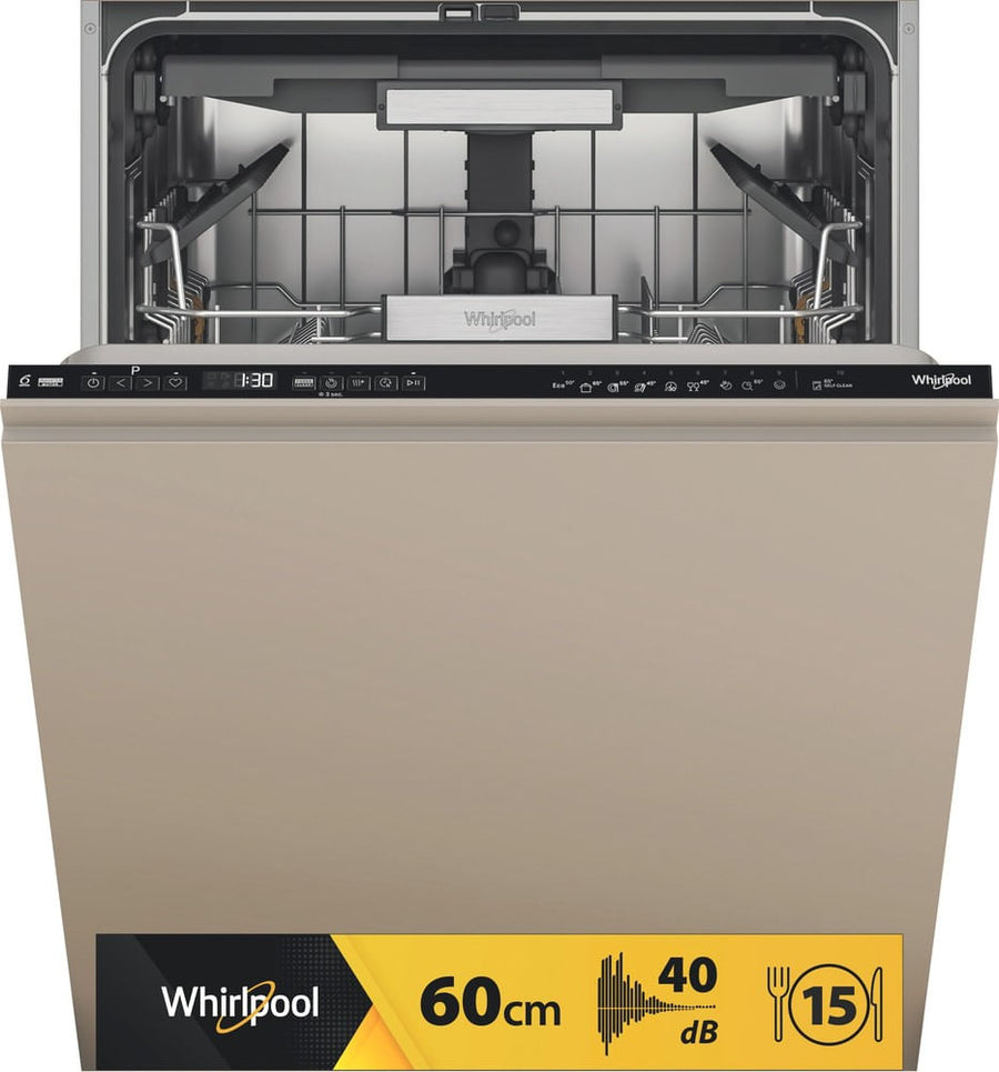 Lave-vaisselle tout intégrable Whirlpool W7IHP40LSC noir 15 couverts, 60 cm
